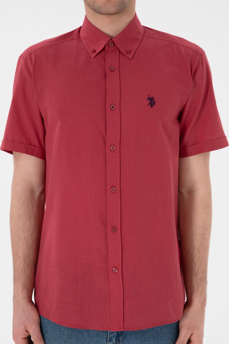 Erkek Vişne Kısa Kollu Gömlek - 50306324095