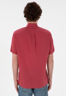 Erkek Vişne Kısa Kollu Gömlek - 50306324095