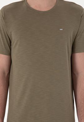 Erkek Regular Fit Bisiklet Yaka Modal Vizon Basic Tişört - 50298033061