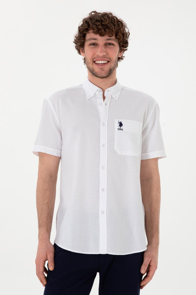 Erkek Beyaz Kısa Kollu Gömlek