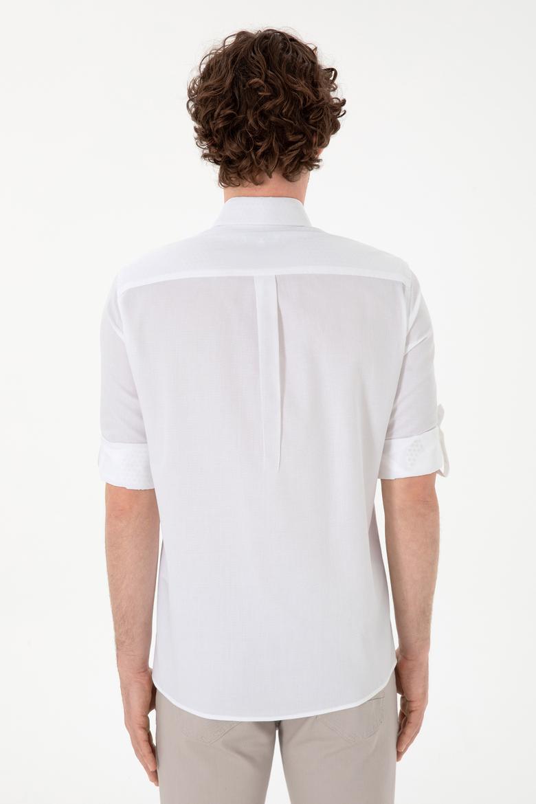 Erkek Beyaz Uzun Kollu Gömlek - 50305696009