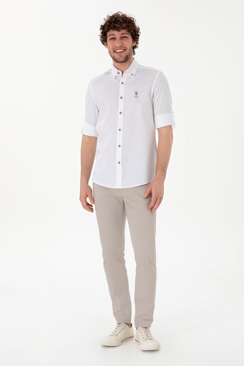 Erkek Beyaz Uzun Kollu Gömlek - 50305696009