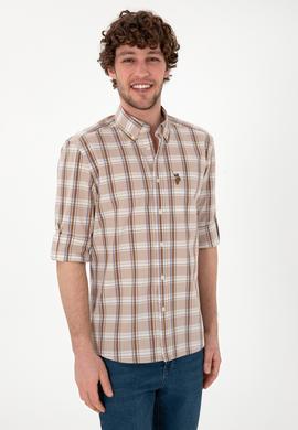 Erkek Açık Haki Uzun Kollu Gömlek - 50299604022