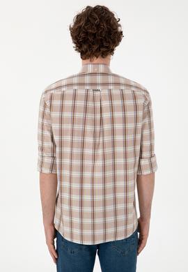 Erkek Açık Haki Uzun Kollu Gömlek - 50299604022