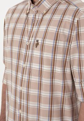 Erkek Açık Haki Uzun Kollu Gömlek - 50299604022