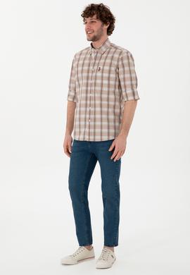 Erkek Açık Haki Uzun Kollu Gömlek - 50299604022