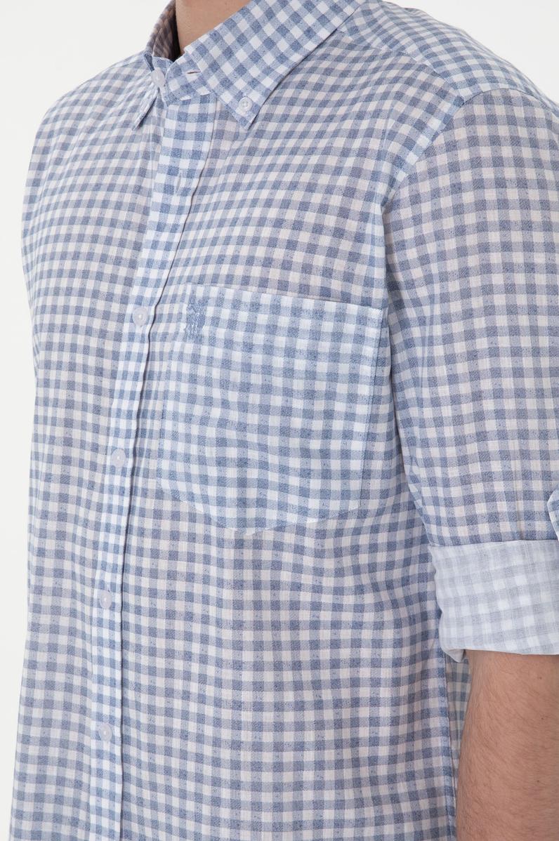 Erkek Açık Mavi Uzun Kollu Gömlek