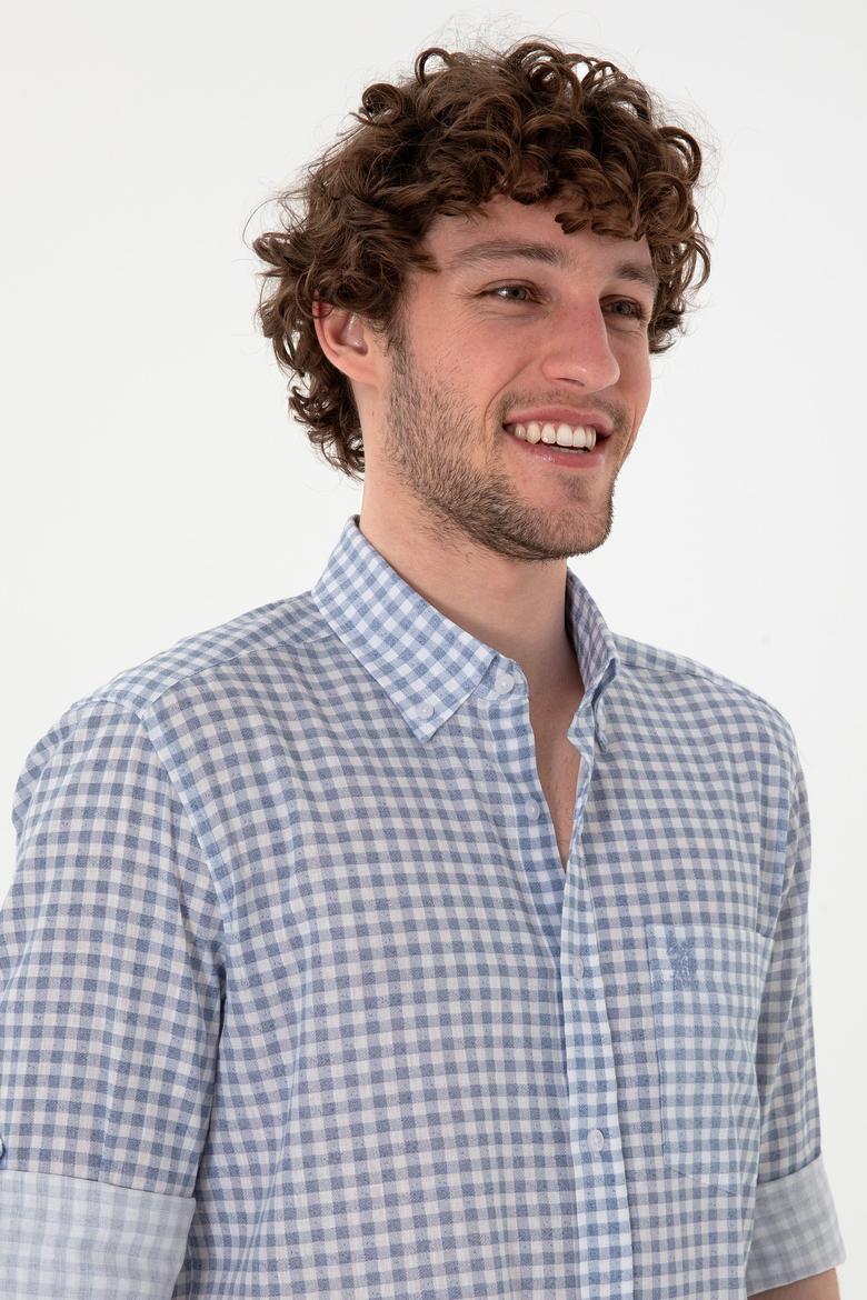 Erkek Açık Mavi Uzun Kollu Gömlek - 50300203006