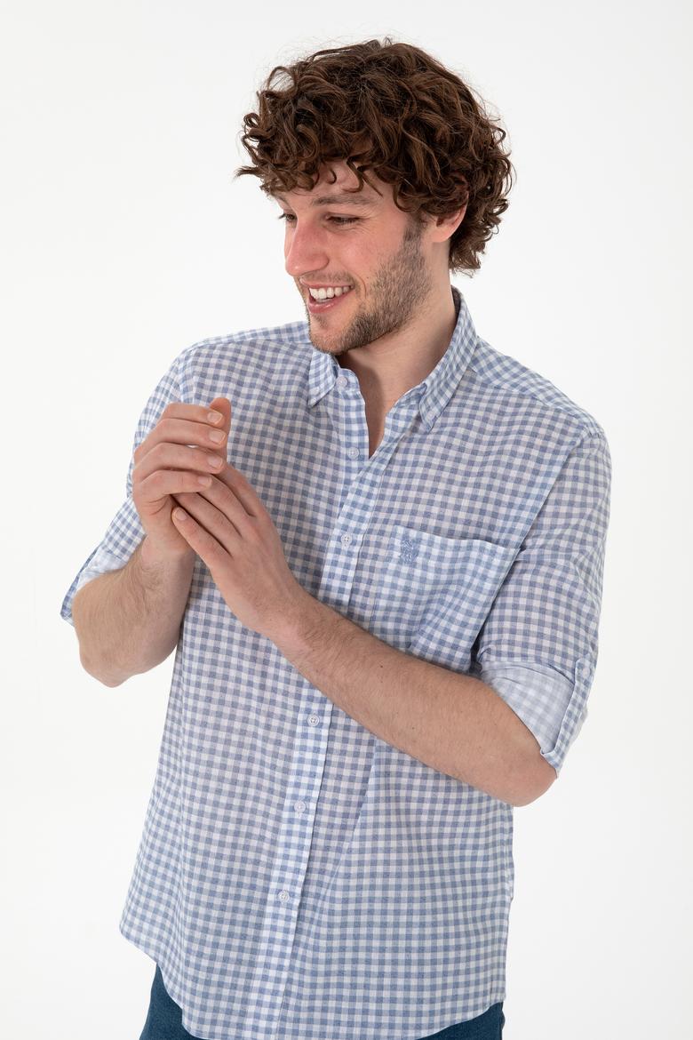 Erkek Açık Mavi Uzun Kollu Gömlek - 50300203006