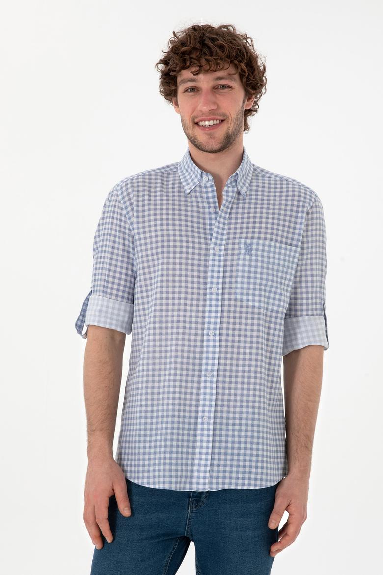 Erkek Açık Mavi Uzun Kollu Gömlek