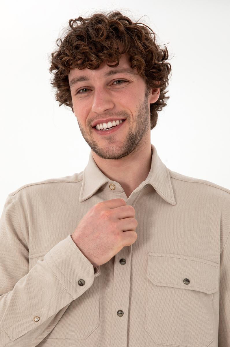 Erkek Taş Örme Gömlek