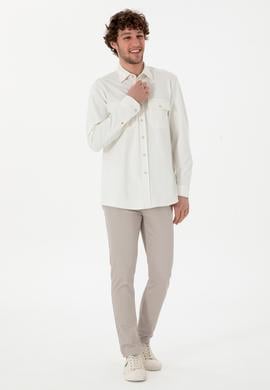 Erkek Ekru Örme Gömlek - 50305605027