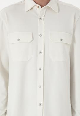 Erkek Ekru Örme Gömlek - 50305605027