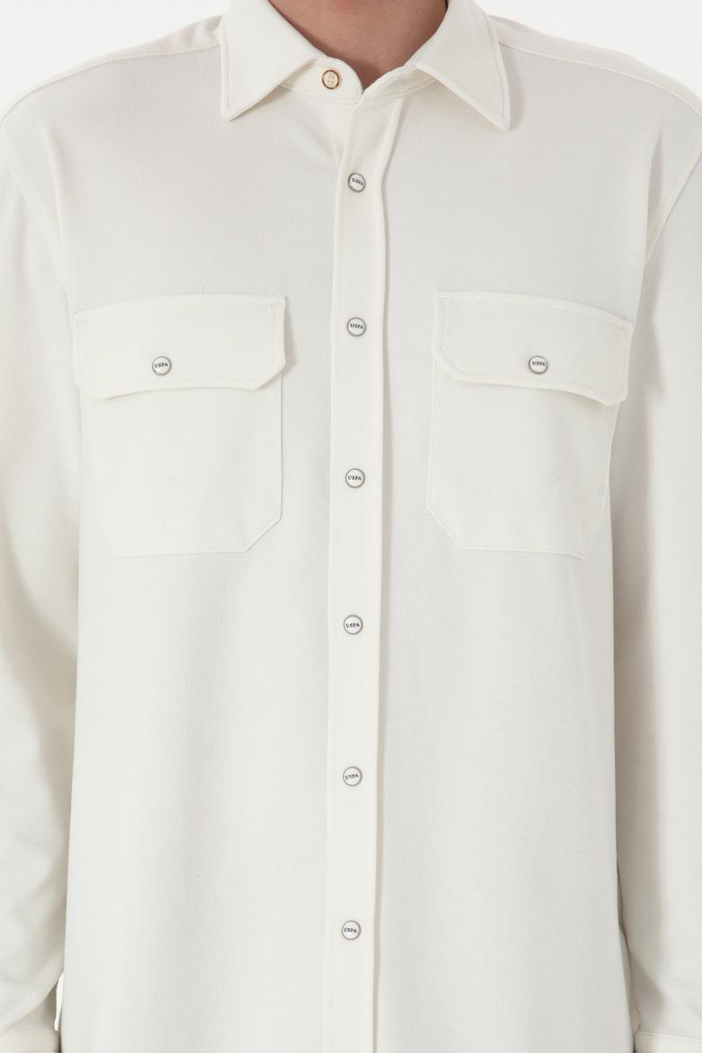 Erkek Ekru Örme Gömlek - 50305605027