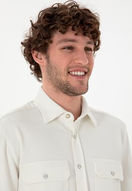 Erkek Ekru Örme Gömlek - 50305605027