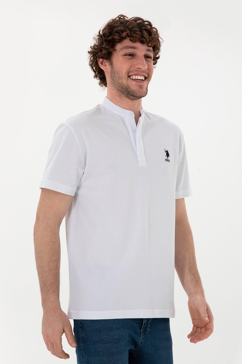 Erkek Regular Fit Hakim Yaka Beyaz Tişört - 50299835009