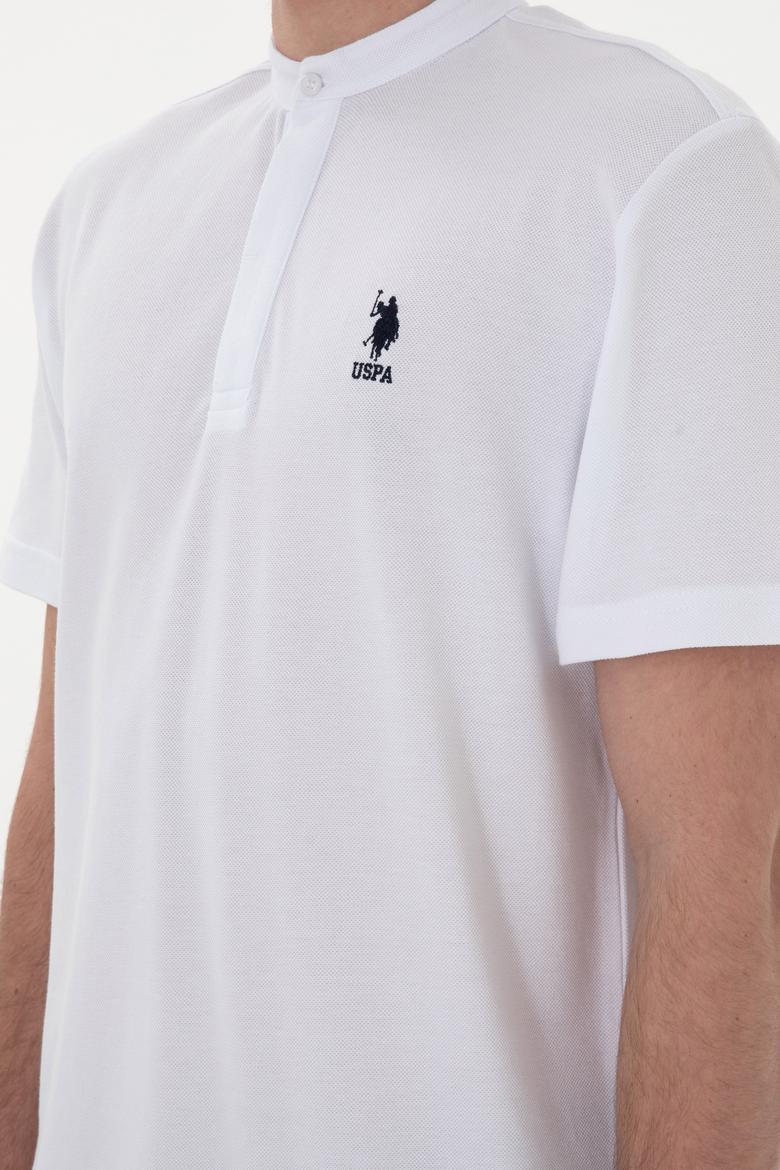 Erkek Regular Fit Hakim Yaka Beyaz Tişört - 50299835009