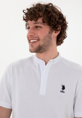 Erkek Regular Fit Hakim Yaka Beyaz Tişört - 50299835009