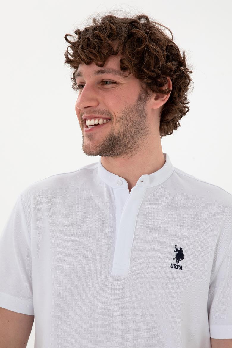 Erkek Regular Fit Hakim Yaka Beyaz Tişört - 50299835009