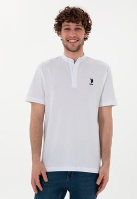 Erkek Regular Fit Hakim Yaka Beyaz Tişört - 50299835009