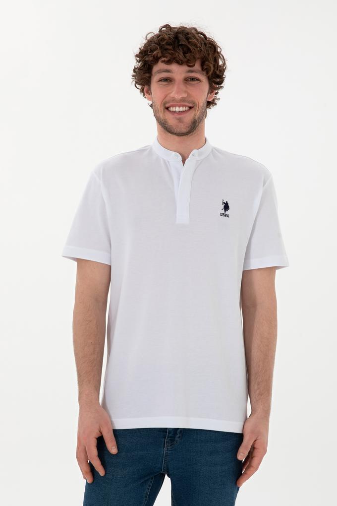 Erkek Regular Fit Hakim Yaka Beyaz Tişört