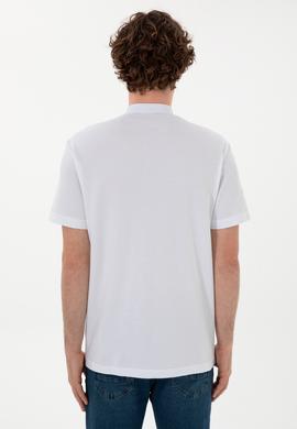 Erkek Regular Fit Hakim Yaka Beyaz Tişört - 50299835009