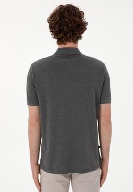 Erkek Regular Fit Polo Yaka Antrasit Melanj Basic Tişört - 50298031021