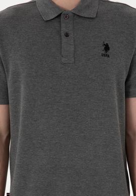 Erkek Regular Fit Polo Yaka Antrasit Melanj Basic Tişört - 50298031021