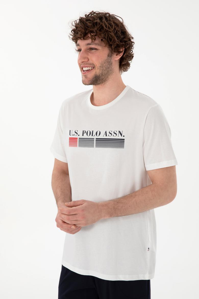 Erkek Bisiklet Yaka Beyaz Pijama Takımı - 50309195005