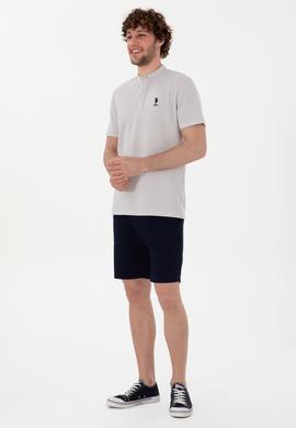 Erkek Regular Fit Hakim Yaka Açık Gri Tişört - 50299835016