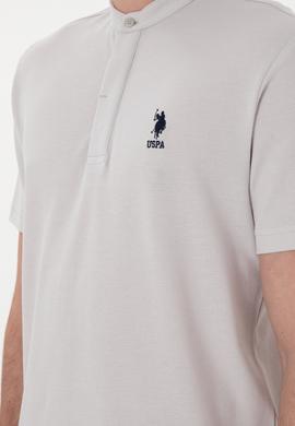 Erkek Regular Fit Hakim Yaka Açık Gri Tişört - 50299835016