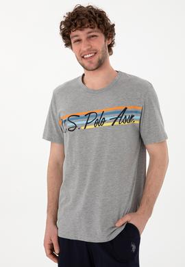 Erkek Bisiklet Yaka Gri Melanj Pijama Takımı - 50309481003