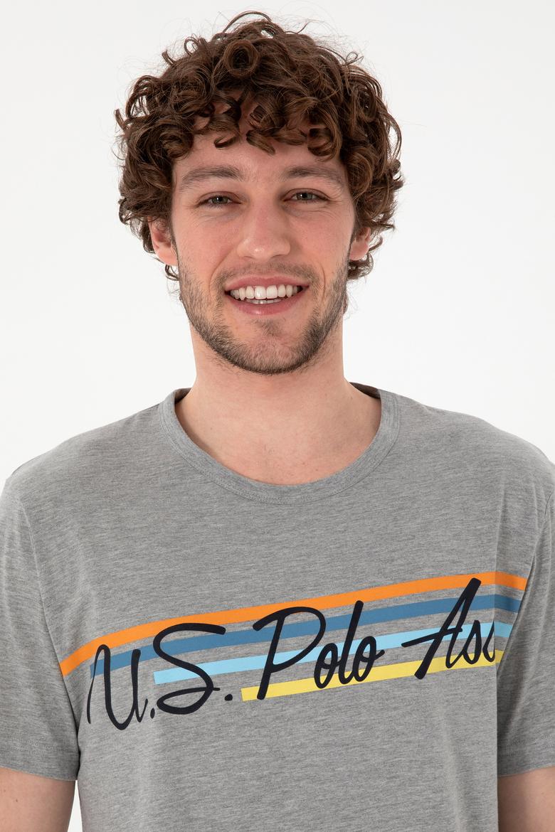 Erkek Bisiklet Yaka Gri Melanj Pijama Takımı - 50309481003