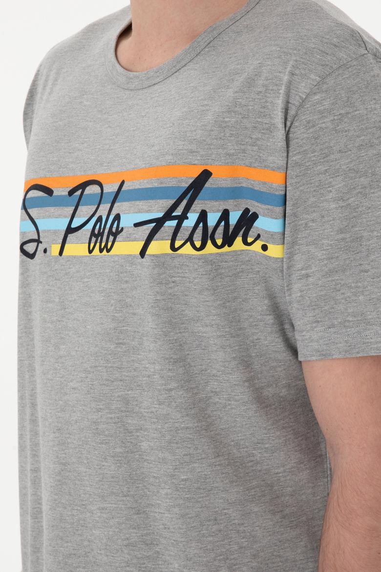 Erkek Bisiklet Yaka Gri Melanj Pijama Takımı - 50309481003