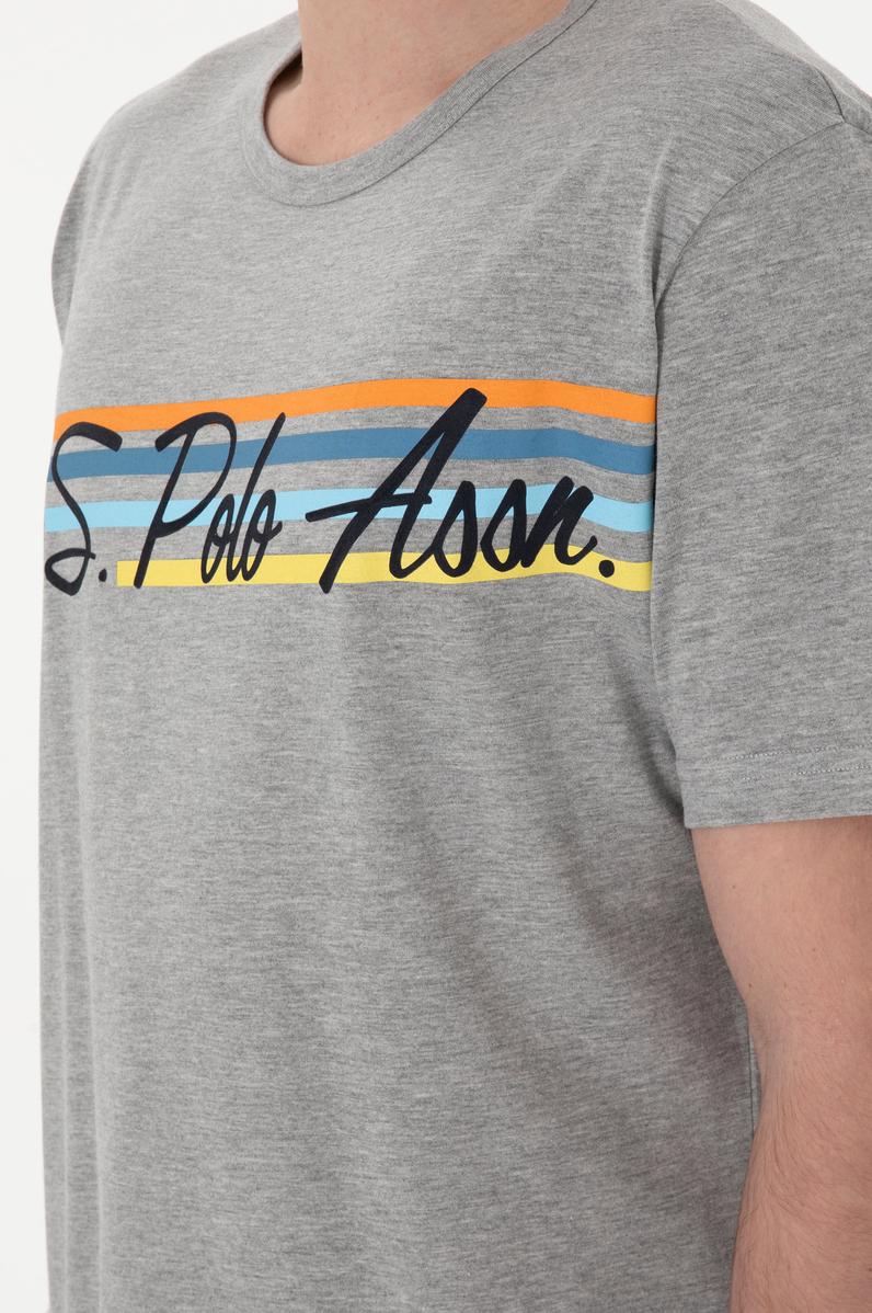 Erkek Bisiklet Yaka Gri Melanj Pijama Takımı