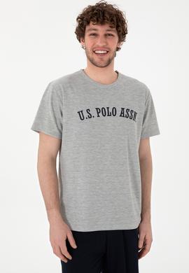 Erkek Bisiklet Yaka Gri Melanj Pijama Takımı - 50309513007