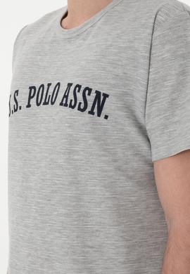 Erkek Bisiklet Yaka Gri Melanj Pijama Takımı - 50309513007