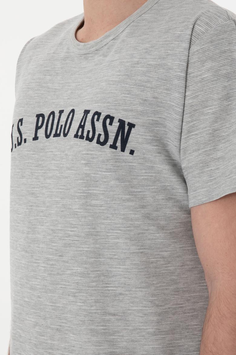 Erkek Bisiklet Yaka Gri Melanj Pijama Takımı - 50309513007