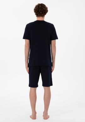 Erkek Bisiklet Yaka Lacivert Pijama Takımı - 50309821006