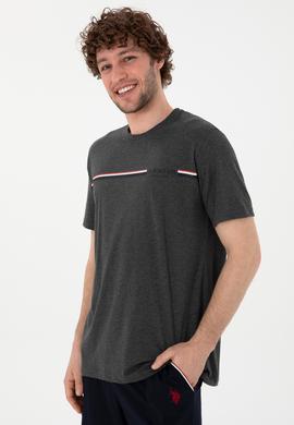 Erkek Bisiklet Yaka Antrasit Melanj Pijama Takımı - 50309174026