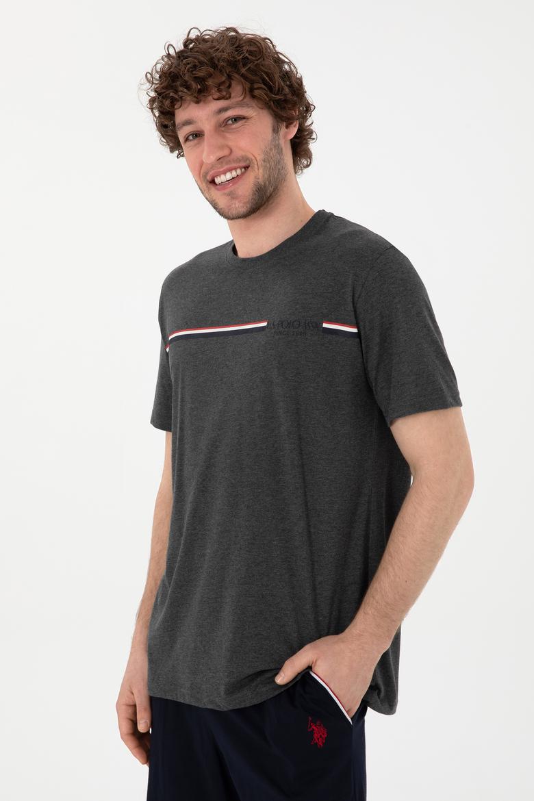 Erkek Bisiklet Yaka Antrasit Melanj Pijama Takımı - 50309174026