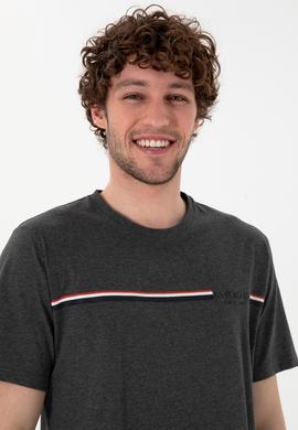 Erkek Bisiklet Yaka Antrasit Melanj Pijama Takımı - 50309174026