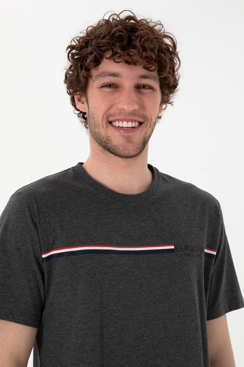 Erkek Bisiklet Yaka Antrasit Melanj Pijama Takımı - 50309174026