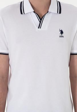 Erkek Slim Fit Polo Yaka Beyaz Tişört - 50298081008