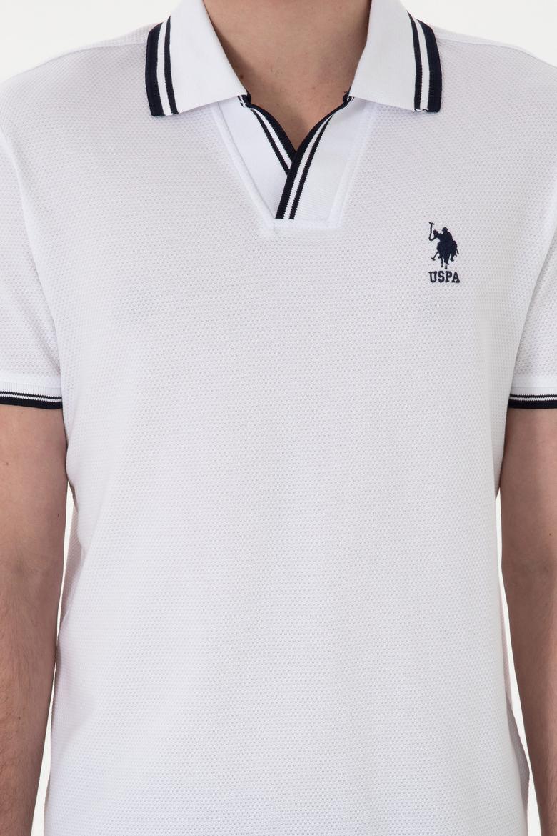 Erkek Slim Fit Polo Yaka Beyaz Tişört - 50298081008