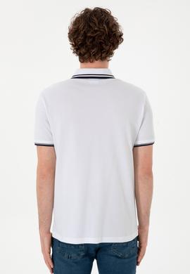 Erkek Slim Fit Polo Yaka Beyaz Tişört - 50298081008