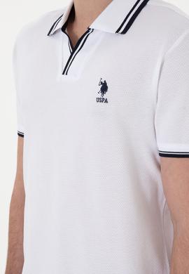 Erkek Slim Fit Polo Yaka Beyaz Tişört - 50298081008