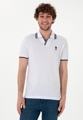 Erkek Slim Fit Polo Yaka Beyaz Tişört - 50298081008