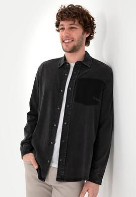 Erkek Siyah Jean Gömlek - 50304346003
