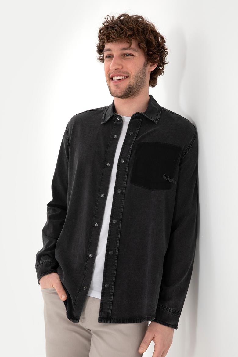 Erkek Siyah Jean Gömlek - 50304346003